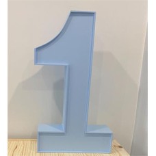 Blue wood number 1 (80cm H)