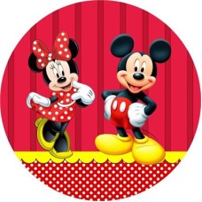 Mickey e Minnie" round fabric backdrop (1.5m diameter)