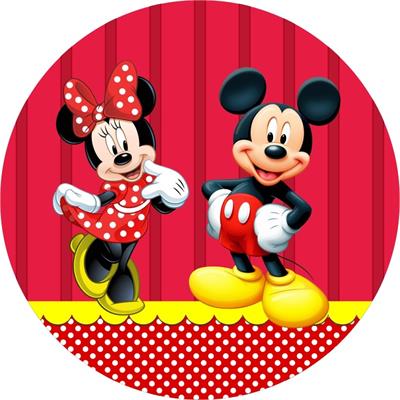 Mickey e Minnie" round fabric backdrop (1.5m diameter)