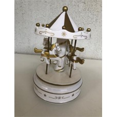 Little White Carousel Music Box