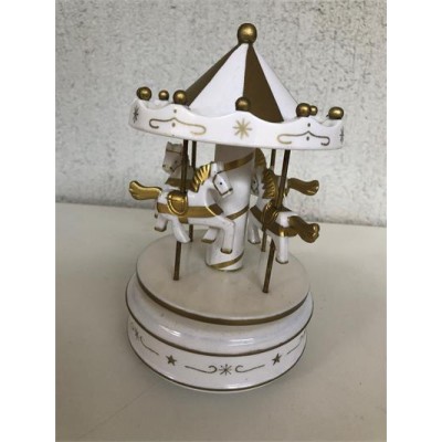 Little White Carousel Music Box