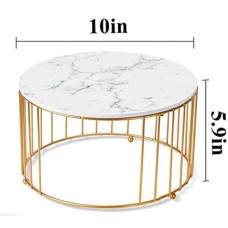 Metal and mdf Cake Stand M Gold/Marble