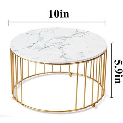 Metal and mdf Cake Stand M Gold/Marble