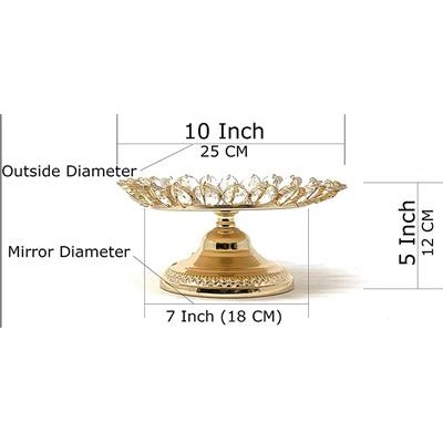 Crystal Gold Cake Stand with mirror S