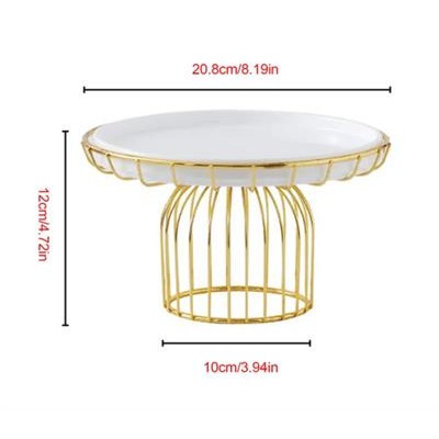 White and Gold Medium Cake Stand