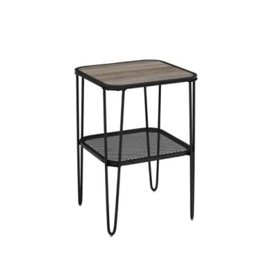 Iron/Wood Mini Table Black