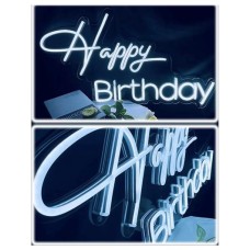 Neon Sign HAPPY BIRTHDAY - Acrylic - USB Powered - White Light