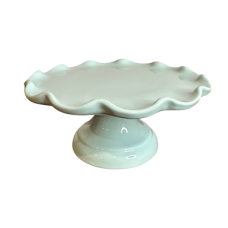 Glass Cake Stand (waves) S Mint Green