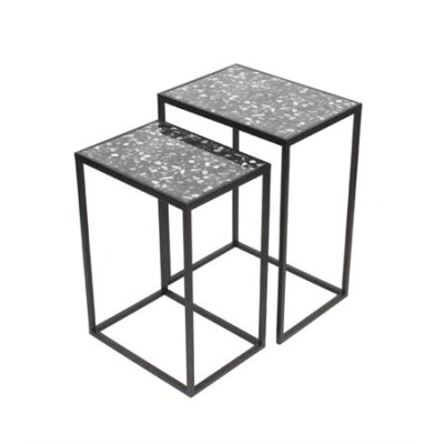 Large Iron/Wood Mini Table Black