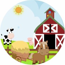 Little Farm" round fabric backdrop (1.5m diameter)