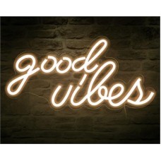 Neon Sign GOOD VIBES - Acrylic - USB Powered - Warm Light