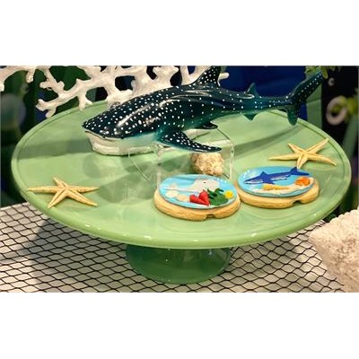 Glass Cake Stand Light Green