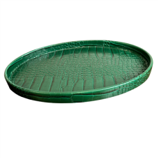 Green oval tray