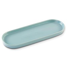 Ceramic Oval Retangular Tray Light Blue