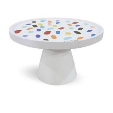 Metal wood polka colors cake stand 