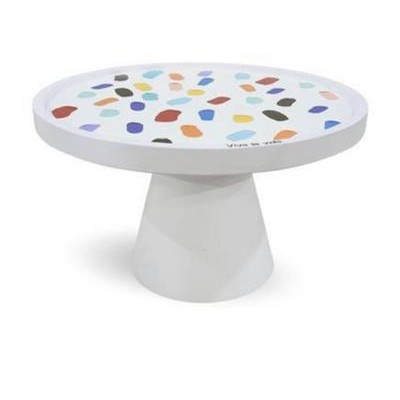 Metal wood polka colors cake stand 