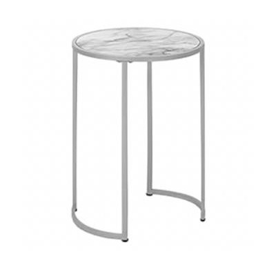 Iron/Wood Round Silver Mini Table