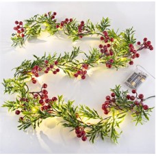 Greenery Christmas Garland w/ Lights