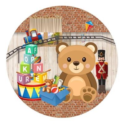 Toys" round fabric backdrop (1.5m diameter)