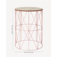 Iron/Wood Mini Table Light Pink