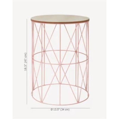 Iron/Wood Mini Table Light Pink