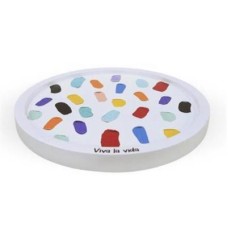 Polka colors round tray