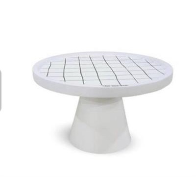 Metal wood grid cake stand 