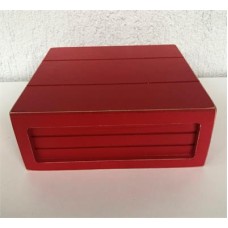 MDF Square Height Box Red