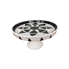 Black and white small cake stand