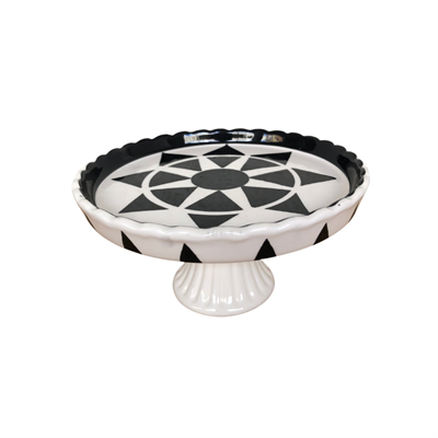 Black and white small cake stand