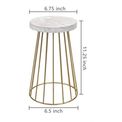 Wood and metal Stand L Gold/MDF