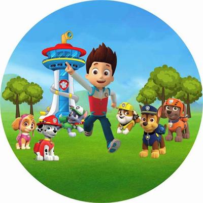 Paw Patrol" round fabric backdrop (1.5m diameter)