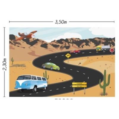 Fabric "Car on the Road" Backdrop (3,5 x 2,30 meters)"