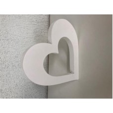 Wood white decorative heart