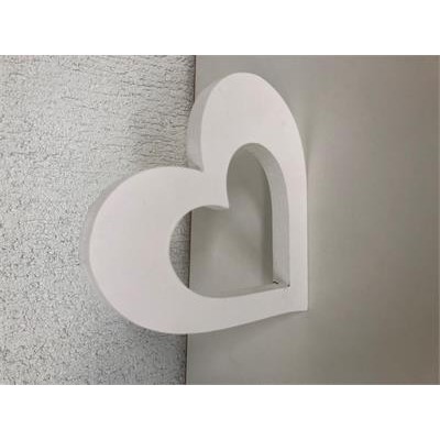 Wood white decorative heart