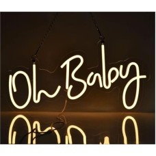 Neon Sign Oh BABY - Acrylic - USB Powered - Warm Light