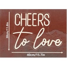 Neon Sign CHEERS TO LOVE - Acrylic - USB Powered - Warm Light