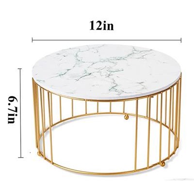 Metal and mdf Cake Stand L Gold/Marble