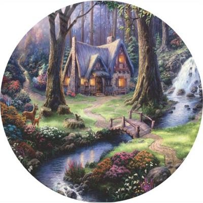 Cabin in the forest" round fabric backdrop (1.5m diameter)