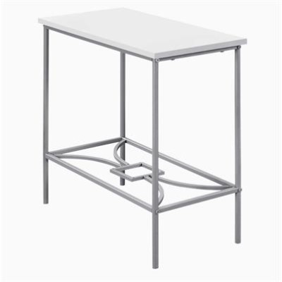 Iron/Wood Rectangular Silver Mini Table