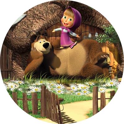 Masha and the Bear" round fabric backdrop (1.5m diameter)